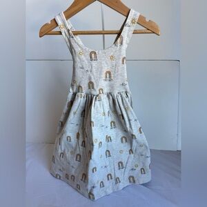 Little Road Co Lulu & Roo Little Girl 4T Cross‎ Back Overall Dress Rainbow Sun